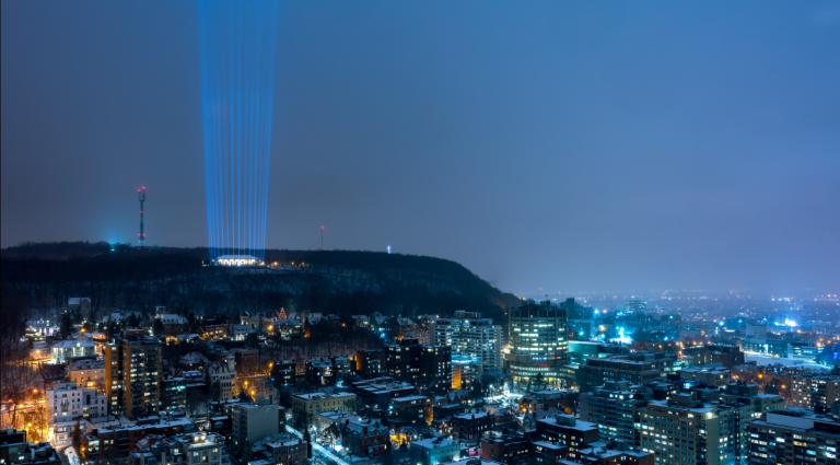 Commémoration de l'attentat de Polytechnique (crédit photo Moment Factory, 2019)