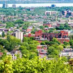 Vue aérienne du sud-ouest de Montréal habitation logement housing / pour Signes vitaux iniquités territoriales