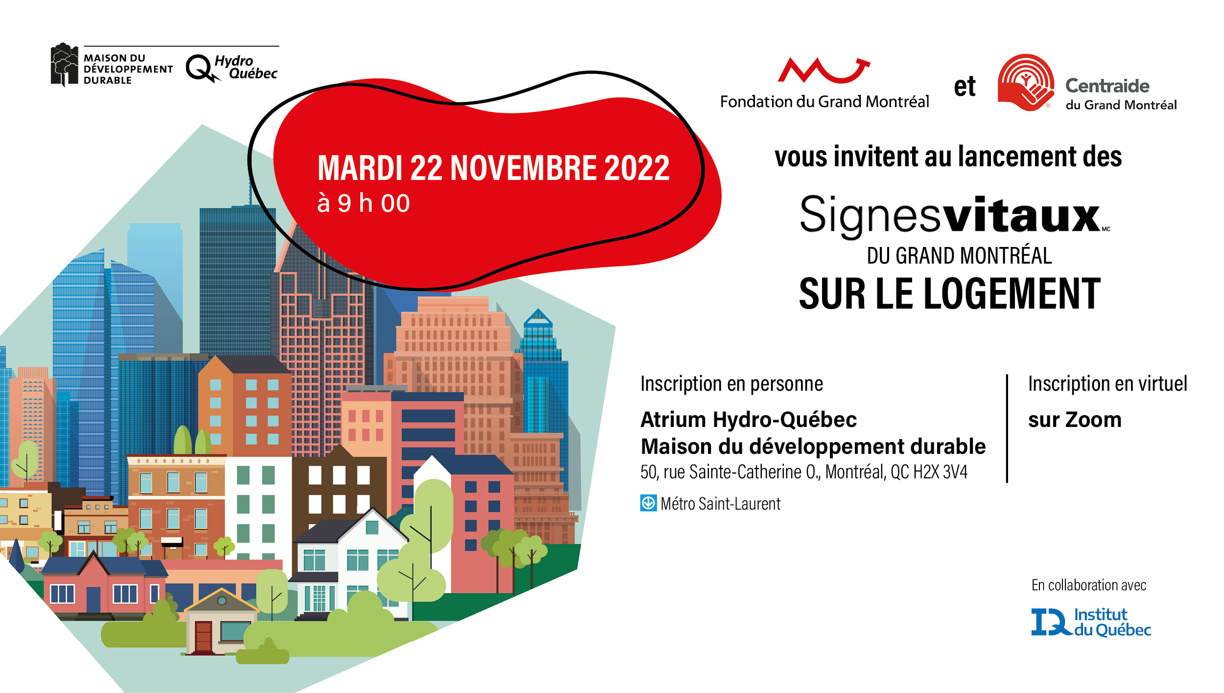 Signes vitaux logement invitation lancement 22 novembre 2022